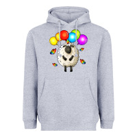 Heather Grey rainbow sheep Heavyweight Hoodie - Zillion Design Studio
