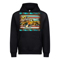 Black western truck farm animals serape leopard turquoise's Urban Hoodie - BarkalooDesign