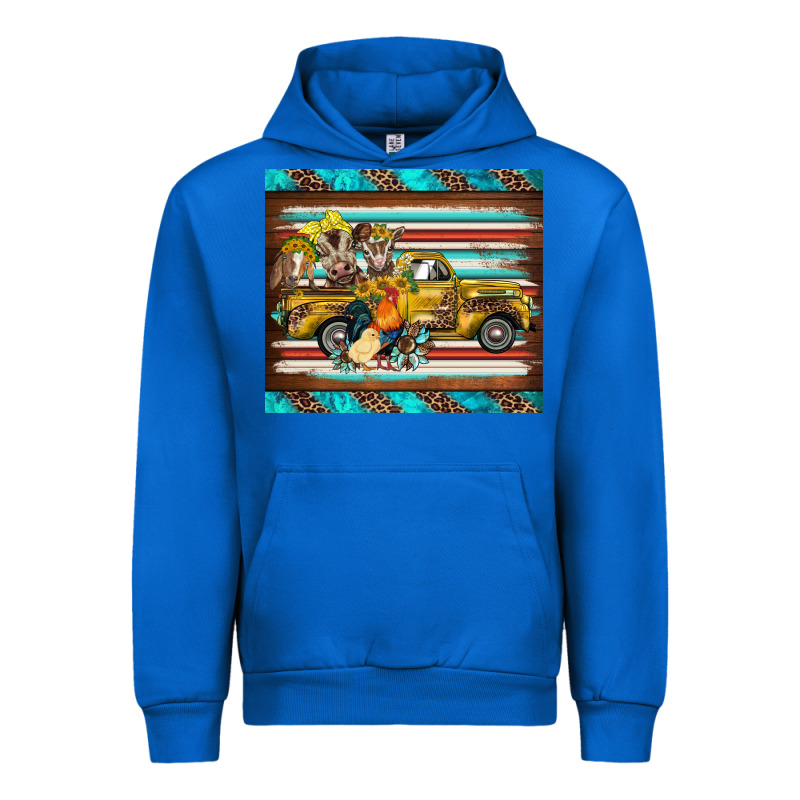 Western Truck Farm Animals Serape Leopard Turquoise's Urban Hoodie by BarkalooDesign | Teevron