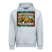 Heather Grey western truck farm animals serape leopard turquoise's Urban Hoodie - BarkalooDesign