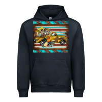 Navy western truck farm animals serape leopard turquoise's Urban Hoodie - BarkalooDesign