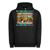 Pigment Black western truck farm animals serape leopard turquoise's Urban Hoodie - BarkalooDesign
