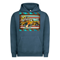 Pigment Midnight Navy western truck farm animals serape leopard turquoise's Urban Hoodie - BarkalooDesign