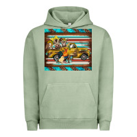 Pigment Oil Green western truck farm animals serape leopard turquoise's Urban Hoodie - BarkalooDesign