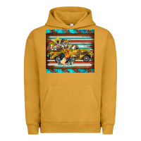 Pigment Peanut Butter western truck farm animals serape leopard turquoise's Urban Hoodie - BarkalooDesign