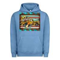 Pigment Pebble Blue western truck farm animals serape leopard turquoise's Urban Hoodie - BarkalooDesign