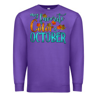 Purple my favorite color is october Premium Sweatshirt - HRA Design Shop