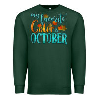 Sports Green my favorite color is october Premium Sweatshirt - HRA Design Shop