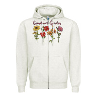 Oatmeal Heather grandma's garden Zipper Hoodie - MaliasSmallBusiness