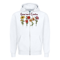 White grandma's garden Zipper Hoodie - MaliasSmallBusiness