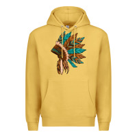 Antique Gold native american indian headdress Premium Hoodie - Artiststas