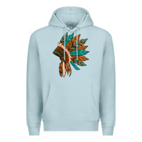 Blue Mist native american indian headdress Premium Hoodie - Artiststas