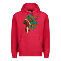 Cardinal native american indian headdress Premium Hoodie - Artiststas