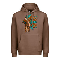 Chestnut native american indian headdress Premium Hoodie - Artiststas