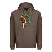 Coffee native american indian headdress Premium Hoodie - Artiststas