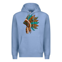Colony Blue native american indian headdress Premium Hoodie - Artiststas