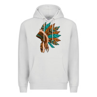 Dove Grey native american indian headdress Premium Hoodie - Artiststas
