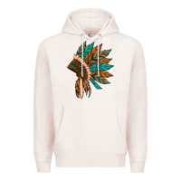 Pale Pink native american indian headdress Premium Hoodie - Artiststas