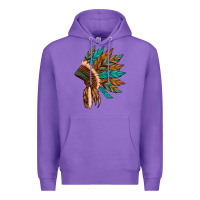 Purple native american indian headdress Premium Hoodie - Artiststas