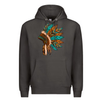 Smoke native american indian headdress Premium Hoodie - Artiststas