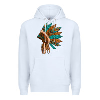White native american indian headdress Premium Hoodie - Artiststas