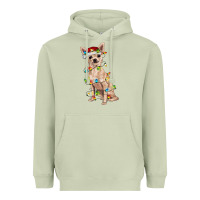 Matcha Chihuahua with christmas lights Heavyweight Hoodie - RanaPortraitStore