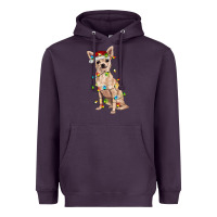 Plum Chihuahua with christmas lights Heavyweight Hoodie - RanaPortraitStore