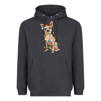 Smoke Chihuahua with christmas lights Heavyweight Hoodie - RanaPortraitStore