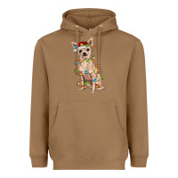 Toasted Coconut Chihuahua with christmas lights Heavyweight Hoodie - RanaPortraitStore
