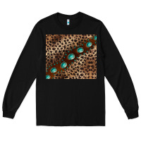 Black leopard gemstone leather Long Sleeve Tee - BarkalooDesign