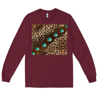 Burgundy leopard gemstone leather Long Sleeve Tee - BarkalooDesign