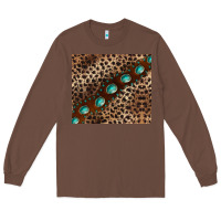Chestnut leopard gemstone leather Long Sleeve Tee - BarkalooDesign