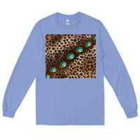 Colony Blue leopard gemstone leather Long Sleeve Tee - BarkalooDesign