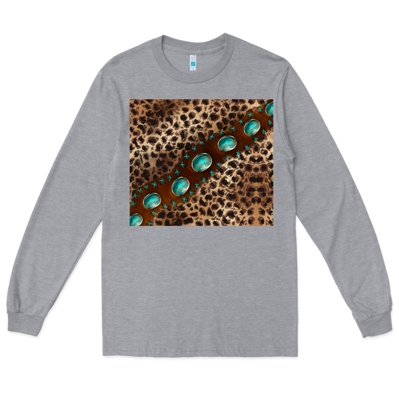 Leopard Gemstone Leather Long Sleeve Tee by BarkalooDesign | Teevron