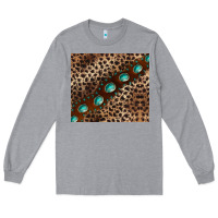 Heather Grey leopard gemstone leather Long Sleeve Tee - BarkalooDesign
