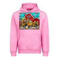 Fuchsia Pink western truck farm animals mousepad Urban Hoodie - BarkalooDesign