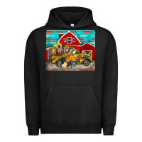 Pigment Black western truck farm animals mousepad Urban Hoodie - BarkalooDesign