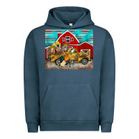 Pigment Midnight Navy western truck farm animals mousepad Urban Hoodie - BarkalooDesign