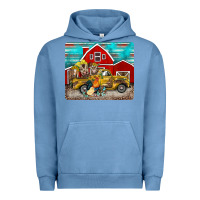 Pigment Pebble Blue western truck farm animals mousepad Urban Hoodie - BarkalooDesign
