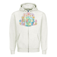 Oatmeal Heather girls run the world Zipper Hoodie - MaliasSmallBusiness