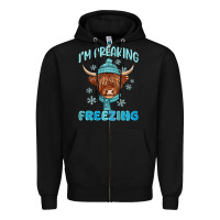 Black i'm freaking freezing Zipper Hoodie - MaliasSmallBusiness
