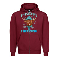 Burgundy i'm freaking freezing Zipper Hoodie - MaliasSmallBusiness