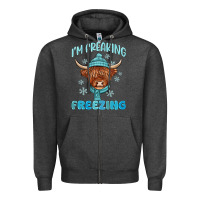 Charcoal Heather i'm freaking freezing Zipper Hoodie - MaliasSmallBusiness