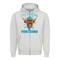 Dove Grey i'm freaking freezing Zipper Hoodie - MaliasSmallBusiness