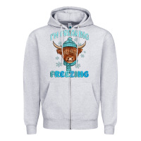 Heather Grey i'm freaking freezing Zipper Hoodie - MaliasSmallBusiness