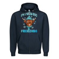 Navy i'm freaking freezing Zipper Hoodie - MaliasSmallBusiness