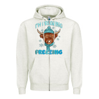 Oatmeal Heather i'm freaking freezing Zipper Hoodie - MaliasSmallBusiness