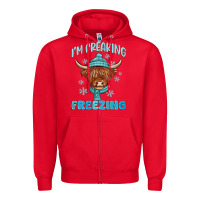 Red i'm freaking freezing Zipper Hoodie - MaliasSmallBusiness