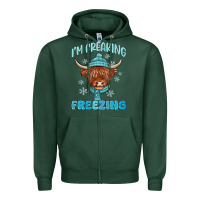Sports Green i'm freaking freezing Zipper Hoodie - MaliasSmallBusiness