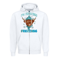 White i'm freaking freezing Zipper Hoodie - MaliasSmallBusiness